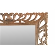 Pemberly Row Hand-Carved Solid Mango Wood Mirror in Natural Finish