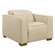 Pemberly Row Full-Leather Power Reclining Lounge Chair in Beige