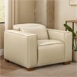 Pemberly Row Full-Leather Power Reclining Lounge Chair in Beige