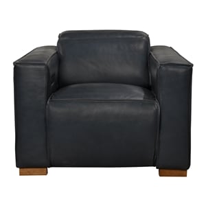 Pemberly Row Full-Leather Power Reclining Lounge Chair in Blue
