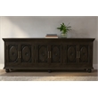 Pemberly Row 6-Door Hand-Carved Solid Wood Sideboard in Antique Black