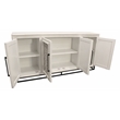 Pemberly Row 4-Door Hand-Carved Solid Wood Sideboard in Distressed White