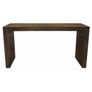 Pemberly Row 60&quot Console Table with Stamped Brass Cladding on Solid Wood