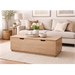 Pemberly Row Reclaimed Wood Storage Bench Cocktail Table in Ash Ivory