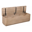 Pemberly Row Reclaimed Wood Storage Bench Cocktail Table in Ash Ivory