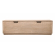Pemberly Row Reclaimed Wood Storage Bench Cocktail Table in Ash Ivory