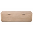 Pemberly Row Reclaimed Wood Storage Bench Cocktail Table in Ash Ivory