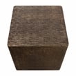 Pemberly Row Side Table with Stamped Brass Cladding on Solid Wood