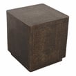 Pemberly Row Side Table with Stamped Brass Cladding on Solid Wood