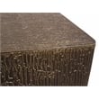 Pemberly Row Side Table with Stamped Brass Cladding on Solid Wood