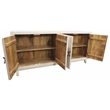 Pemberly Row 4-Door Mid-Century Solid Mango Wood Sideboard in Ivory