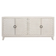 Pemberly Row 4-Door Mid-Century Solid Mango Wood Sideboard in Ivory