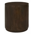 Pemberly Row Round Solid Mango Wood Side Table in Barista Brown