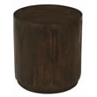 Pemberly Row Round Solid Mango Wood Side Table in Barista Brown