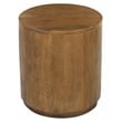 Pemberly Row Contemporary Round Solid Mango Wood Side Table in Spice Tan