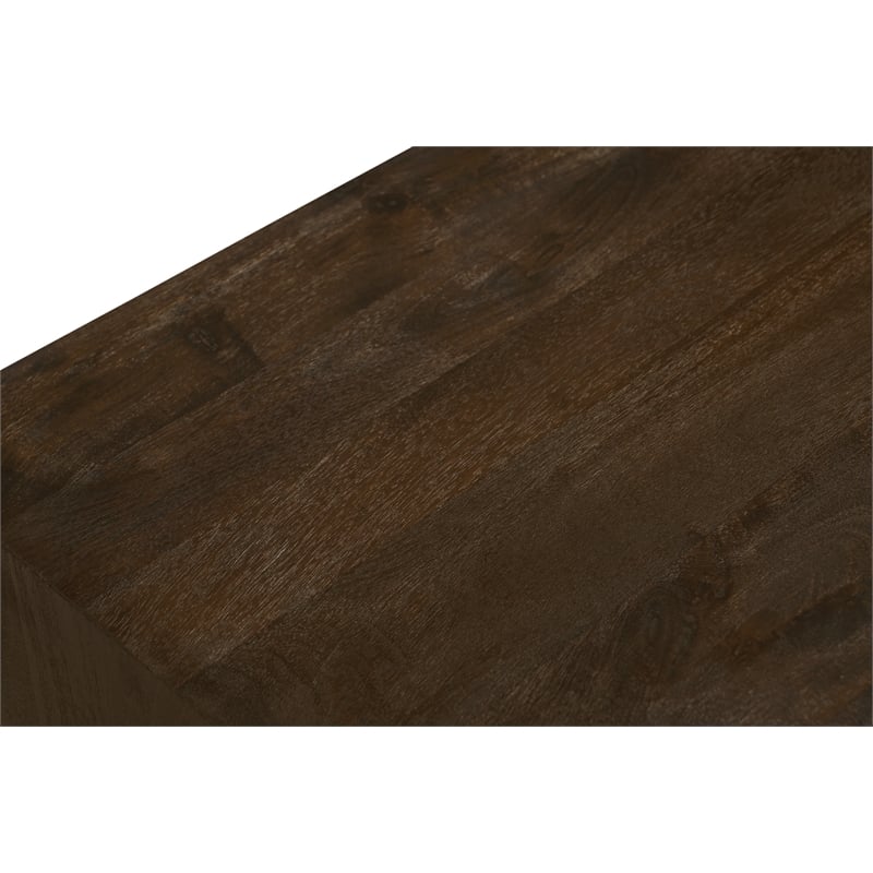 Pemberly Row 3-Drawer Solid Mango Wood Nightstand in Barista Brown