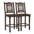 Pemberly Row 2-Piece Solid Mango Wood Counter Chair Set in Barista Brown