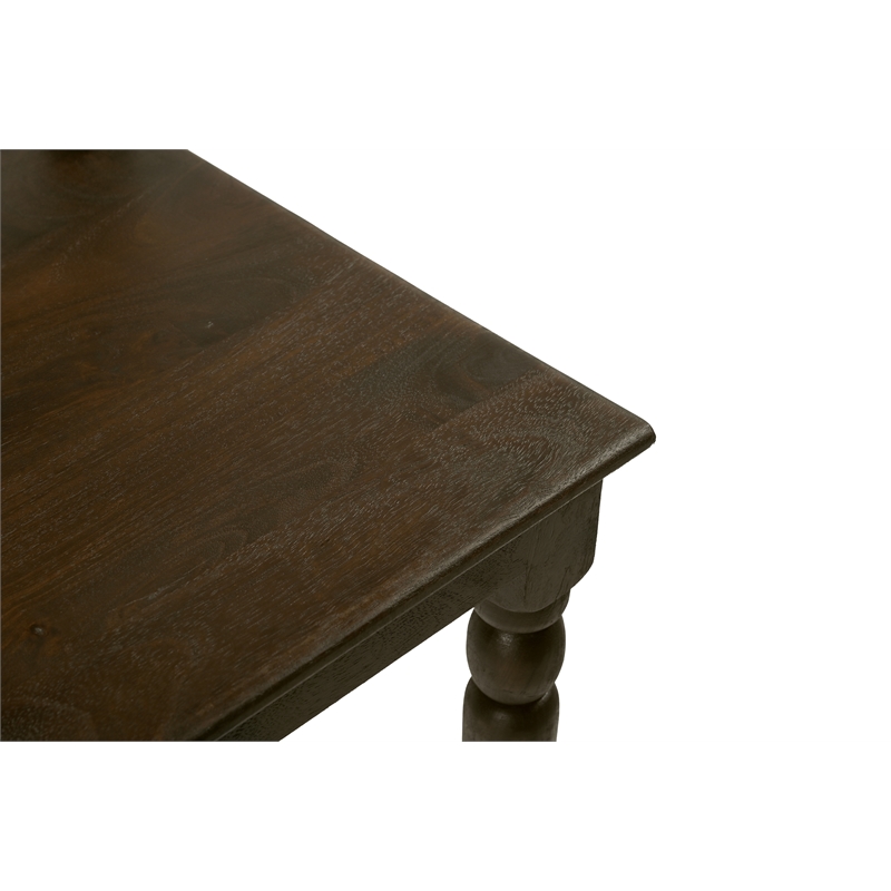 Pemberly Row 2-Piece Solid Mango Wood Bar Chair Set in Barista Brown