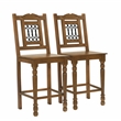 Pemberly Row 2-Piece Solid Mango Wood Bar Chair Set in Spice Tan