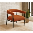 Pemberly Row Boucle Fabric Arm Chair in Rust with Space Black Wood Frame