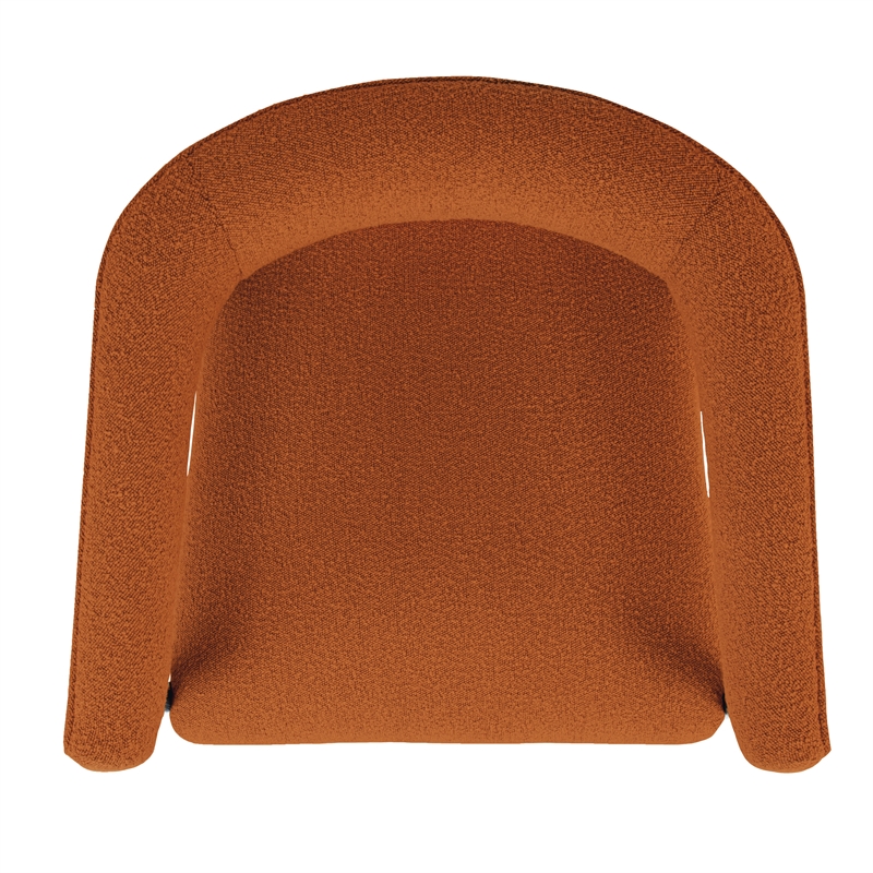 Pemberly Row Boucle Fabric Arm Chair in Rust with Space Black Wood Frame