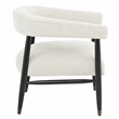 Pemberly Row Boucle Fabric Arm Chair in Ivory with Space Black Wood Frame