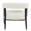 Pemberly Row Boucle Fabric Arm Chair in Ivory with Space Black Wood Frame