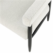 Pemberly Row Boucle Fabric Arm Chair in Ivory with Space Black Wood Frame