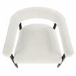 Pemberly Row Boucle Fabric Arm Chair in Ivory with Space Black Wood Frame