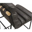 Pemberly Row Authentic Leather Counter Stool in Antique Black