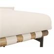 Pemberly Row Authentic Leather Bar Stool in Ivory on Metal Frame