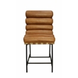 Pemberly Row Authentic Leather Counter Stool in Tan on Metal Frame