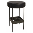 Pemberly Row Authentic Leather Bar Stool in Antique Black with Footrest