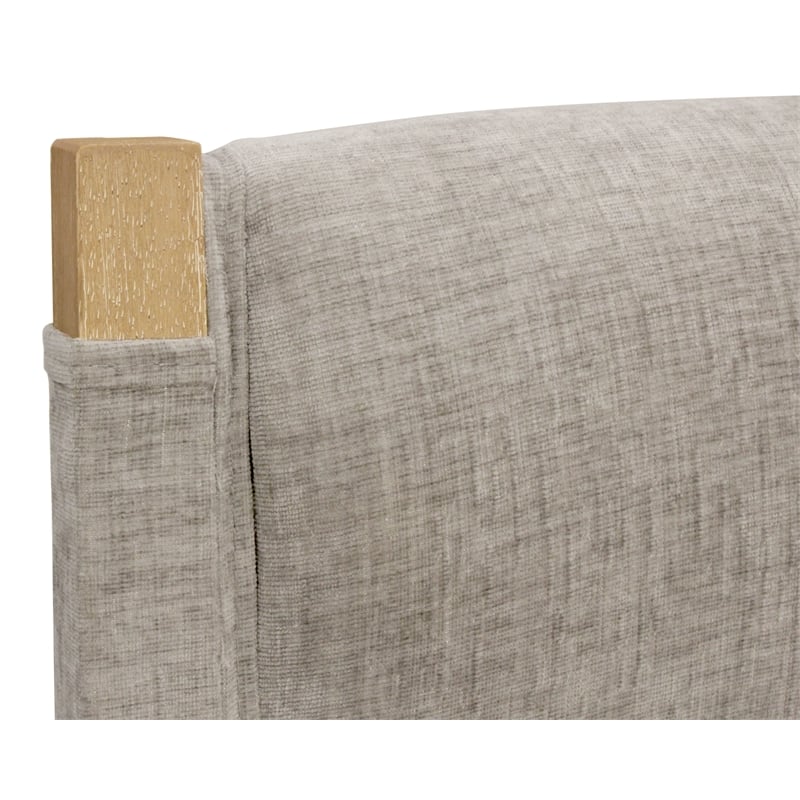 Pemberly Row Linen Fabric Counter Stool in Slate Gray on Solid Wood