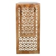 Pemberly Row Hand-Carved Solid Mango Wood Console Table in Natural Finish