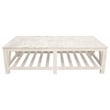 Pemberly Row White Marble Cocktail Table with Solid Wood Base in Sur Tone