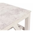 Pemberly Row White Marble Cocktail Table with Solid Wood Base in Sur Tone