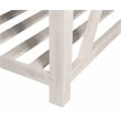 Pemberly Row White Marble Cocktail Table with Solid Wood Base in Sur Tone