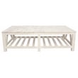 Pemberly Row White Marble Cocktail Table with Solid Wood Base in Sur Tone