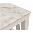 Pemberly Row White Marble End Table with Solid Wood Base in Sur Tone