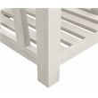 Pemberly Row White Marble End Table with Solid Wood Base in Sur Tone