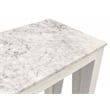 Pemberly Row White Marble Console Table with Solid Wood Base in Sur Tone