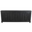Pemberly Row 6-Door Solid Mango Wood Sideboard in Charcoal Gray Finish