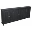 Pemberly Row 6-Door Solid Mango Wood Sideboard in Charcoal Gray Finish
