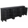 Pemberly Row 6-Door Solid Mango Wood Sideboard in Charcoal Gray Finish