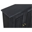 Pemberly Row 6-Door Solid Mango Wood Sideboard in Charcoal Gray Finish