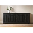 Pemberly Row 6-Door Solid Mango Wood Sideboard in Charcoal Gray Finish