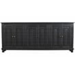 Pemberly Row 6-Door Solid Mango Wood Sideboard in Charcoal Gray Finish