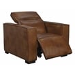 Pemberly Row Full-Leather Power Reclining Lounge Chair in Tan with Black Legs