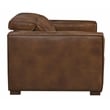 Pemberly Row Full-Leather Power Reclining Lounge Chair in Tan with Brown Legs